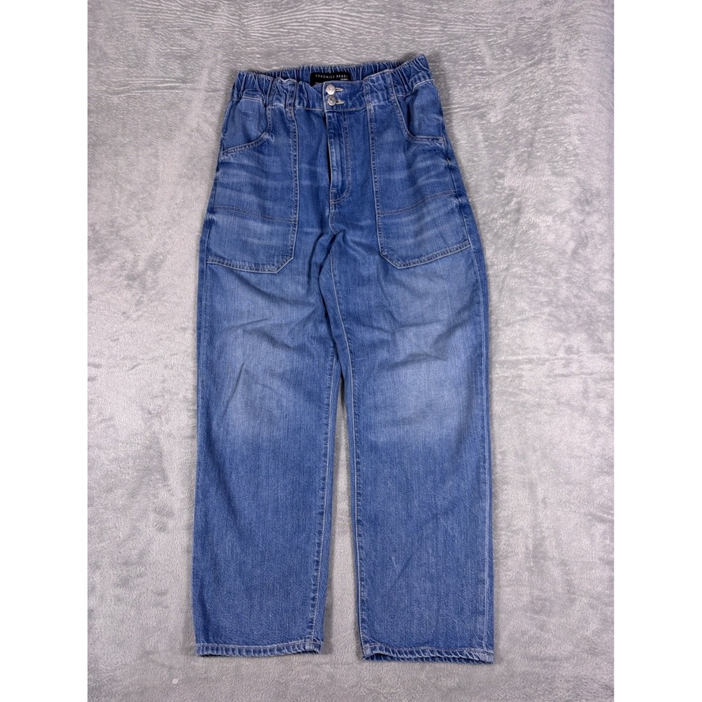 Veronica Beard Jeans Arya Straight High Rise Womens 30x27.5 Blue Coton